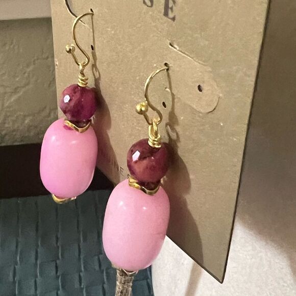 Studio Barse Pink and Purple agate & Jade, Earrings with Gold Accents #BRER - Picture 4 of 7